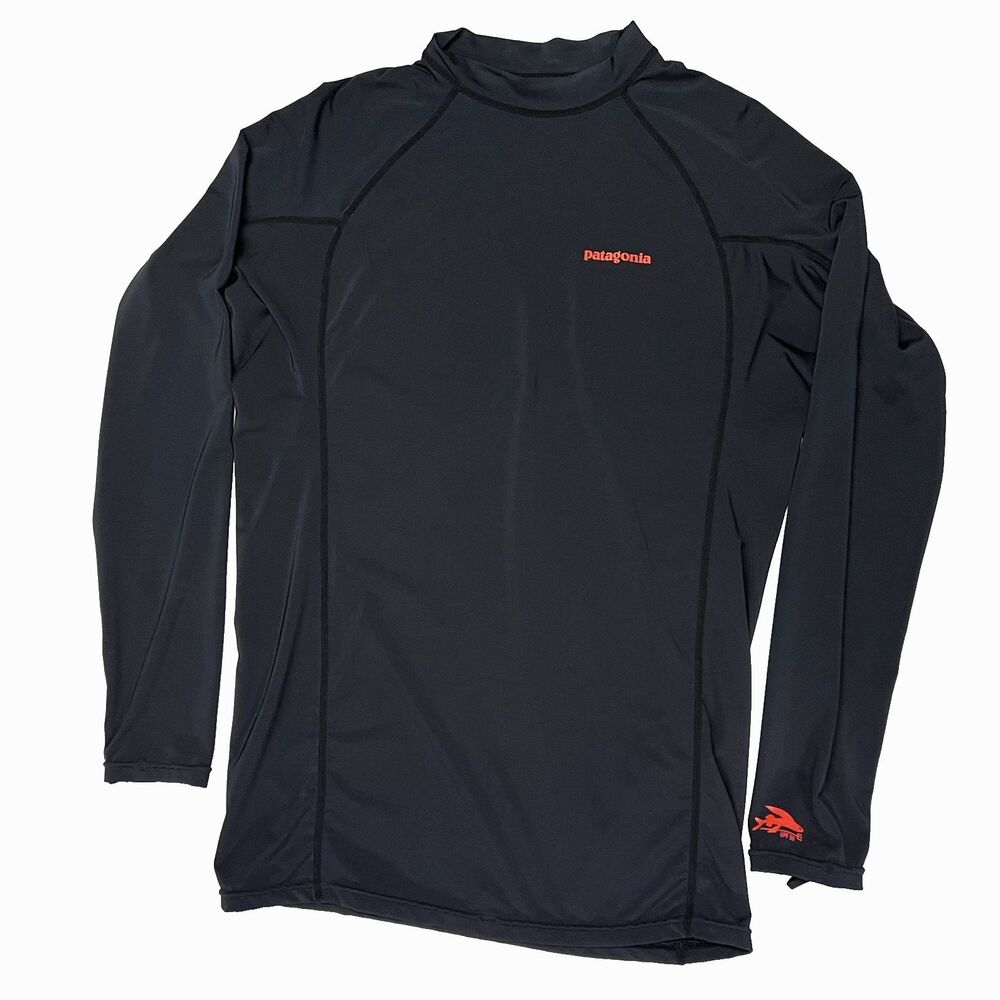 Patagonia Men’s Long Sleeve Rash Guard UPF 50 Surf Top Shirt 86140 XL Black
